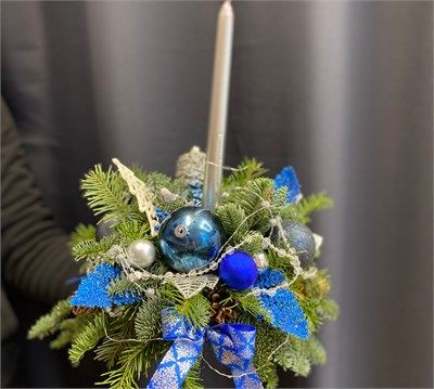 Рождественская композиция со свечой 3322