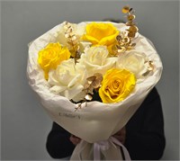 Букет из бело-желтых роз 3309