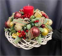 Рождественский венок со свечой 3312