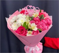 №20 Букет из роз, диантусов, альстромерий и кустовой хризантемы 3344