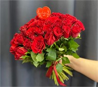 №36 Букет из 51 красной розы Кения с топпером 3360