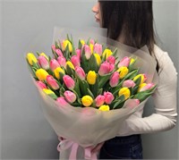 №55 Букет из 51 классического тюльпана микс 3398