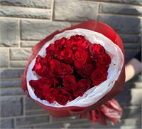 Букет из 25 ярких роз 3419