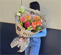 №17 Букет из леувенбека, георгинов и гладиолуса 3632