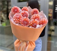 Букет из 9 ярких георгинов 3672