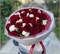 Букет из 45 белых и красных роз Кения 3564